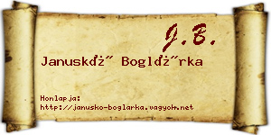 Januskó Boglárka névjegykártya
