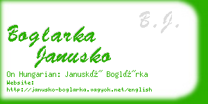 boglarka janusko business card